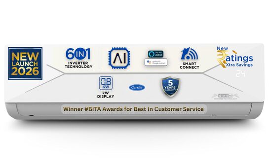 Carrier 1.5 Ton 3 Star,New Star rated, Wi-Fi Smart Flexicool Inverter Split AC