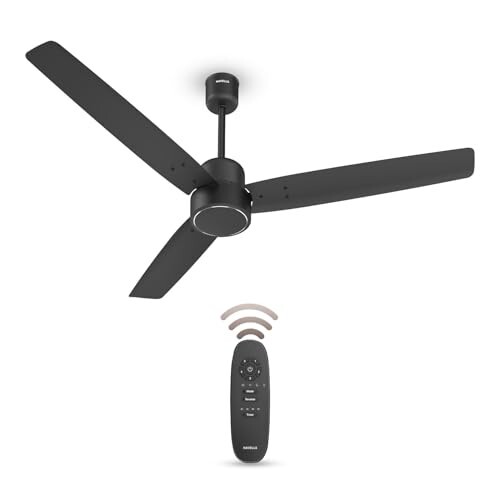Havells FAB BLDC Ceiling Fan 1200mm ,Low Wattage 30W, Low Noise, Air Flow:225 CMM, 3Y Warranty, Black