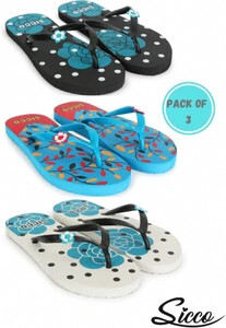 SICCO Daily Use Comfortable Stylish & Trending Slippers For Women and Girls(Pack Of 3) Slippers