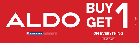 ALDO BOGO Sale : Buy 1 Get 1 Free on everything 