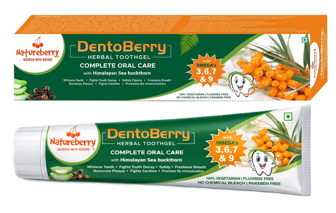 Lowest : NATUREBERRY Dentoberry Herbal Toothgel with Himalayan Sea Buckthorn | Complete Oral Care Toothpaste (300 g, Pack of 2)