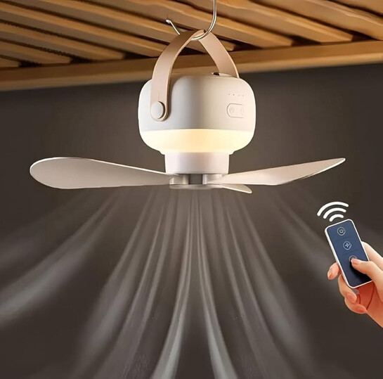 FORA RETAIL Portable Fan with LED Light and Remote Control