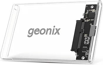 GEONIX Lucid L1 2.5 Inch SATA SSD Enclosure, MicroB 3.1 Port, Upto 5 Gbps Speed, Upto 6 TB Storage (Transparent Case)
