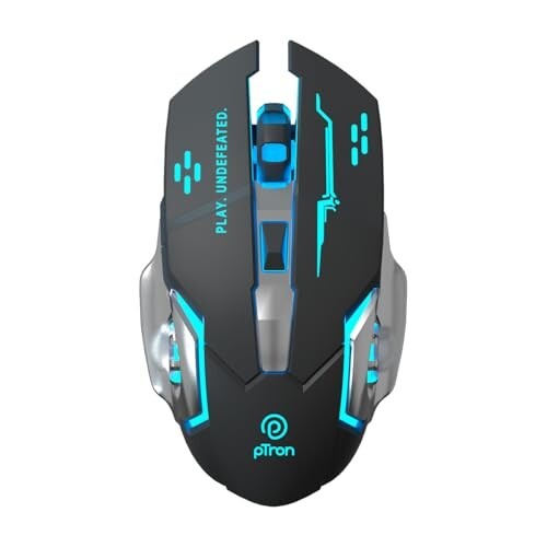 pTron Flick M2 Wireless Gaming Mouse w/RGB Lights, Precision Tracking, Dual Wireless Modes-BT Tablet (Black)