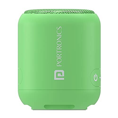Portronics SoundDrum 1 10W TWS Portable Bluetooth 5.3 Speaker with Powerful Bass, Type C Charging Cable Included(Green)