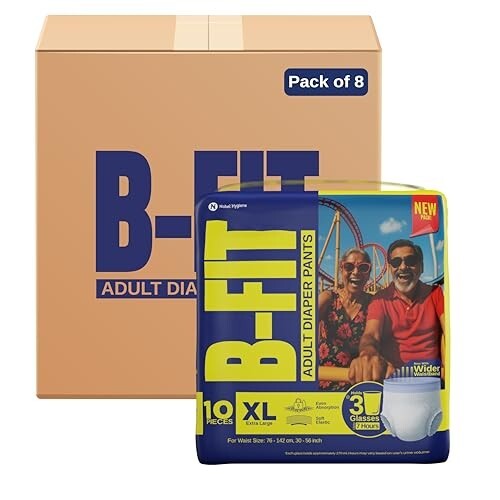 B-Fit Regular Adult Diaper XL Size Pants | 80 Count (Extra Large) 