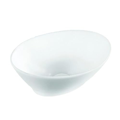 BonKaso White Ceramic Tabletop Wash Basin – 15.3 x 13 x 6.2 Inches