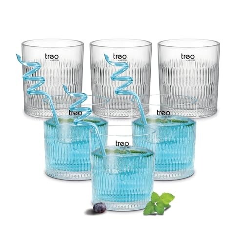Treo by Milton Elix Juice Tumbler I Premium Glass Set of 6  230 ml