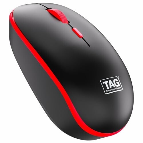 TAG WM500 Black/Red Wireless Mouse, 2.4GHz USB Receiver