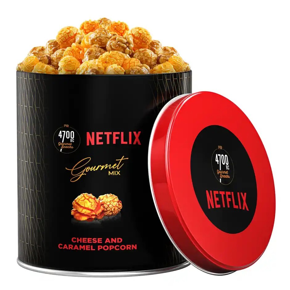 Zepto : 4700BC X Netflix Gourmet Cheese & Caramel Popcorn Large Tin 200 g