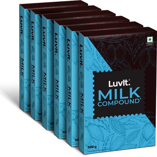 LuvIt Cocoa Crush - Milk Compound Bars | Perfect for Baking, Frosting, Chocolate Making Bars (6 x 500 g)