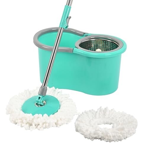 Urbane Home Plastic Spin Mop with Stainless Steel Wringer