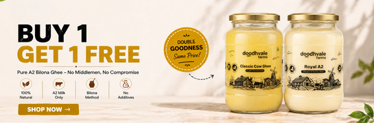 Doodhvalefarms - Double Goodness Buy 1 Get 1 Free Pure Cow Ghee | Get 3 For Price of 1 Buy 1 Get 2 Free