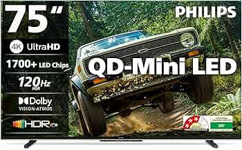 Philips 189 cm (75 inches) 4K Ultra HD QLED Smart QD-Mini LED Google TV 75MLED610/94