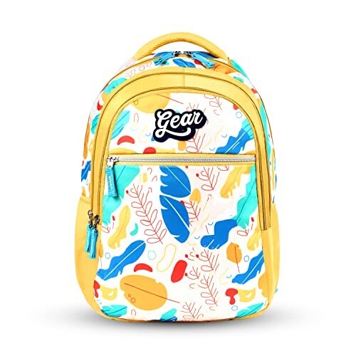 Gear Floral Petal 30L Medium Water Resitant School Bag(Yellow)