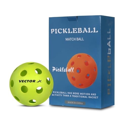Vector X Pickleball-Softer Feel Recreational & Club Play Pickleball (Pack of 6, 26-Hole)