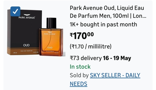 Park Avenue Oud, Liquid Eau De Parfum Men, 100ml