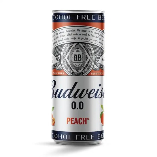 Zepto : Budweiser 0.0 Nonalcoholic Peach Beer 330 ml