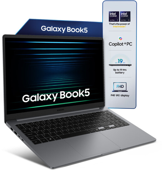 Samsung Galaxy Book5 Al Metal Intel Core Ultra 7 255U (32 GB/1 TB SSD) Thin & Light Laptop 