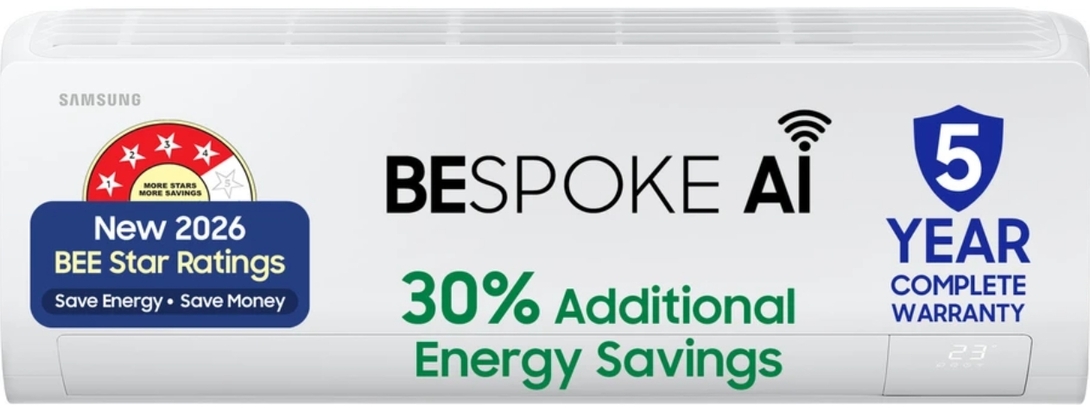 [Lowest] Samsung Bespoke Al 2026 Model 1.5 ton 4 Star Split Inverter with Wi-fi Energy Saving AC