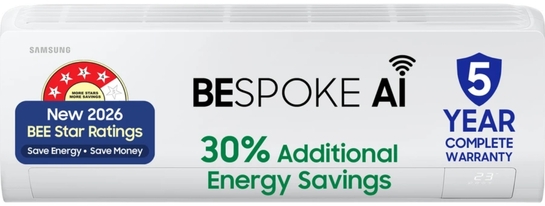 [Lowest] Samsung Bespoke Al 2026 Model 1.5 ton 4 Star Split Inverter with Wi-fi Energy Saving AC