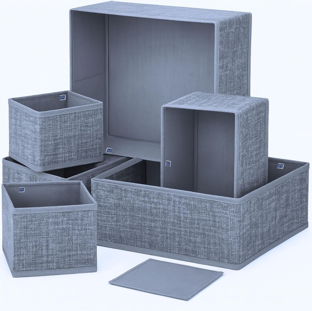 Skrill Non Woven 6-Piece Foldable Clothing Storage Box Set
