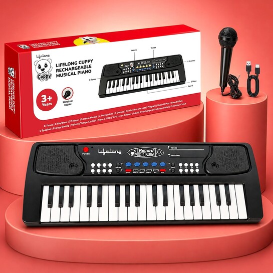 Best Seller Wireless Rechargeable Piano Keyboard for Kids with Mic - Rs.599