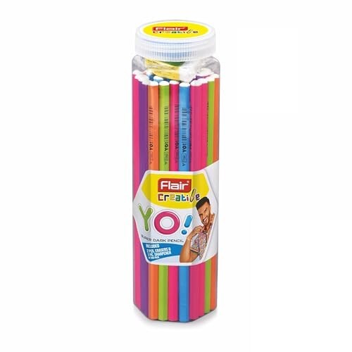 Flair Creative YO Wooden Pencil Pack of 50 – Premium HB Graphite Pencils 