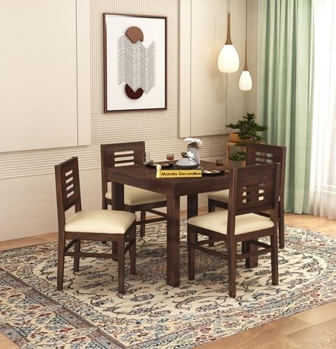 MAMTA DECORATION Solid Sheesham Wood 4 Seater Dining Table set [Apply 4000 coupon]