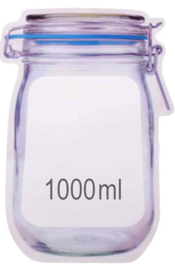 Bazaar : Reusable Jar Zipper Storage Bags (18 Pcs) Leak-Proof Ziplock for Snacks & Travel