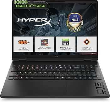 HP HyperX OMEN 15, AMD Ryzen 7 260, 8GB-RTX 5050, 24GB DDR5 Gaming Laptop