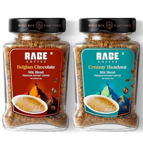Rage Coffee Silk Blend Instant Coffee | Belgian Chocolate & Creamy Hazelnut [Apply 30% coupon]
