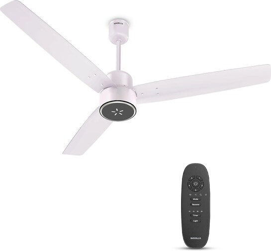 HAVELLS FAB ULED|LED Speed Indicator|Remote Controlled|Upto 65% Energy Saving with 3 Year Warranty BLDC Motor with Remote 1200 mm Ceiling Fan (5 Star | Blush Ivory | Pack of 1)