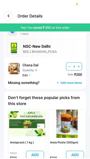 Nsc Chana dal 500 gm*4 (2kg) @150 