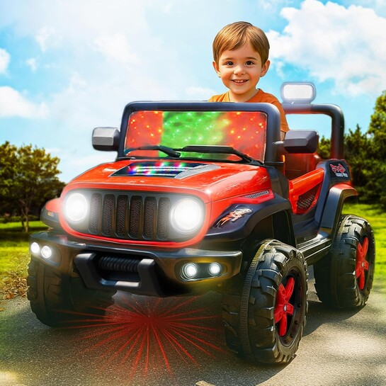 Kidsmate Power Ride Big Battery Operated Car for Kids with LED Lights