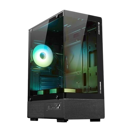 Zebronics Gaming PC Cabinet, mATX/Mini-ITX Compatibility, AIO Cooler Support (Maximus, Black)