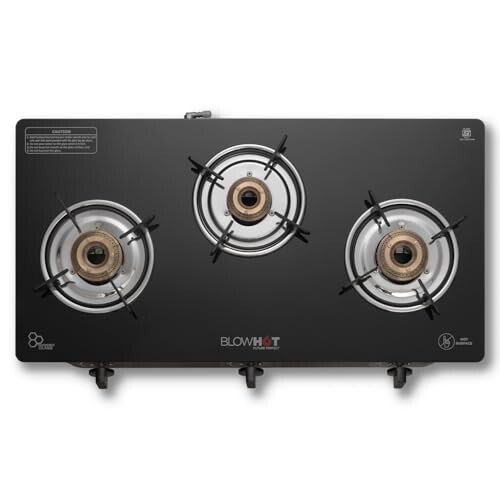 BLOWHOT Auto Ignition Premium Design Majesty 3 Burners Gas Stove (ISI Certified) - 2 Year Warranty