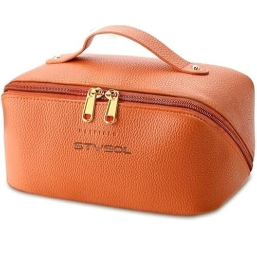 Large Capacity Travel Pouch with Handle and Divider - Multifunctional Travel Organizer for Easy Access, Waterproof TAN