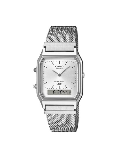 CASIO Unisex Dial & Stainless Steel Wrap Around Straps Analogue And Digital Watch D418 - Watches for Unisex 40081037
