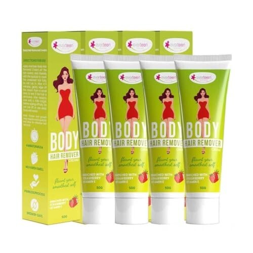 everteen Strawberry Hair Removal Cream for Women 4 x 50g