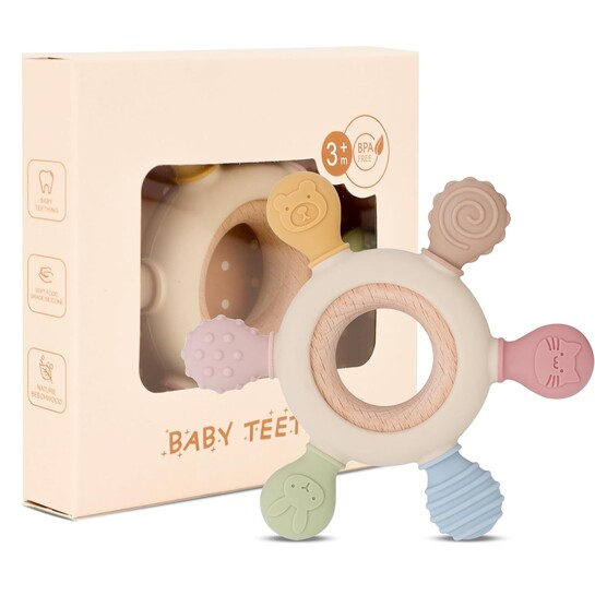  Lyrovo Silicone Baby Teether | Soft & Safe Baby Teething Toy