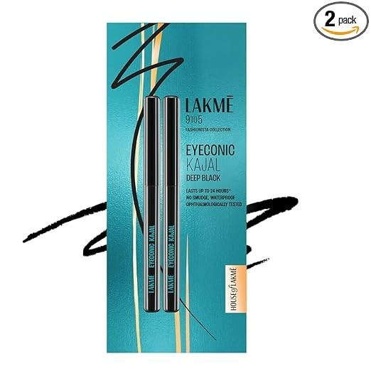 LAKMÉ Eyeconic Black Kajal 0.35 g (Combo Pack of 2) @147