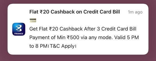 Bajaj App Reward | 20 CB | CC Bill 500x3 | 5-8 PM