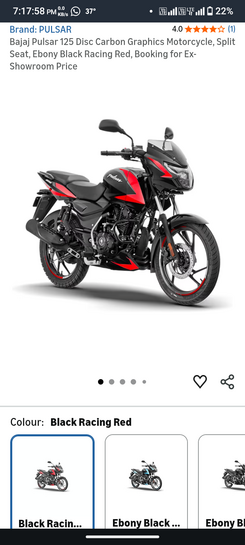 Bajaj Pulsar 125 Disc Carbon Graphics Motorcycle