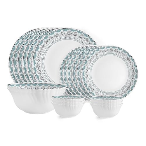 Cello Dazzle Series Celeste Opalware Dinner Set