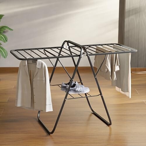 [Apply 3% Coupon] Lifelong Foldable Cloth Drying Stand | Iron Frame | Space-Saving Laundry Rack