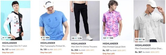 Upto 90% Off On Highlander Men's Clothing.