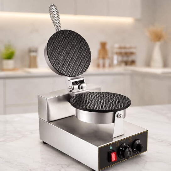 Commercial Waffle Cone Maker Machine, Waffle Cone Maker 220V Stainless Steel 