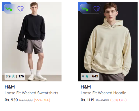 Myntra: Upto 75% Off on H&M Clothing+ Extra  10% Off
