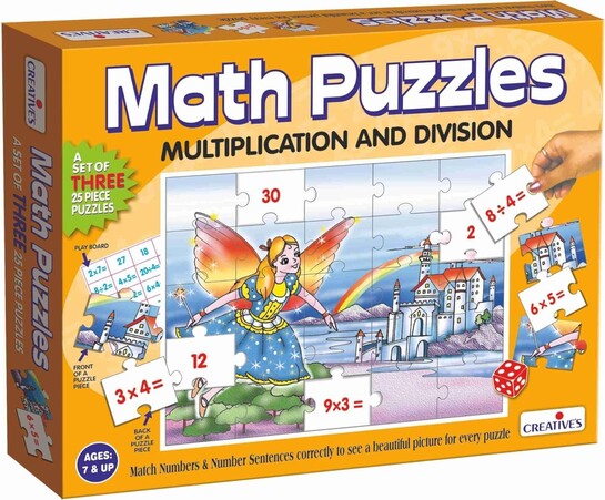 Creative's Math Puzzles Multiplication and Division | Jigsaw Learning Game | Age 7+